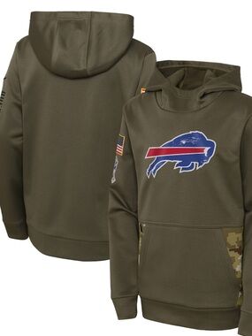 Youth Buffalo Bills Nike Olive Salute To Service Performance Pullover Hoodie